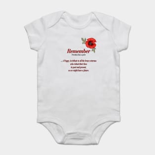 Remember Veterans Poppy and Tribute Baby Bodysuit